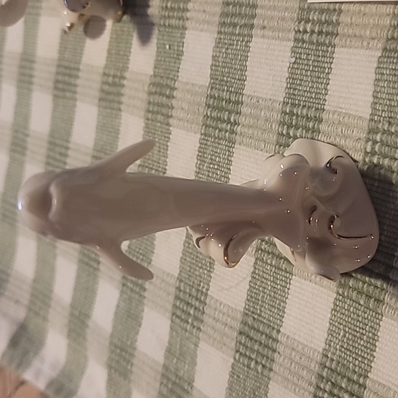 LENOX ivory fine China animal figures trimmed in gold dolphin and elephant left - Picture 6 of 16